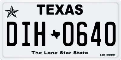 TX license plate DIH0640