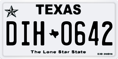 TX license plate DIH0642