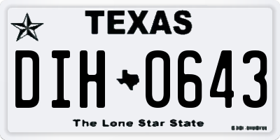 TX license plate DIH0643