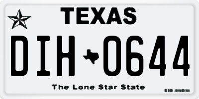 TX license plate DIH0644