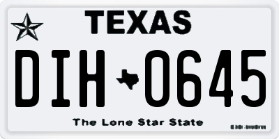 TX license plate DIH0645