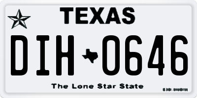 TX license plate DIH0646