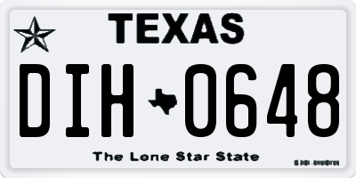 TX license plate DIH0648