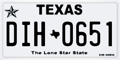 TX license plate DIH0651