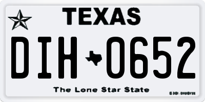TX license plate DIH0652