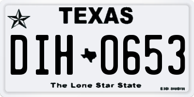 TX license plate DIH0653