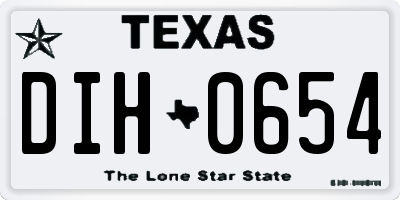 TX license plate DIH0654
