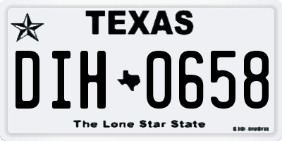 TX license plate DIH0658