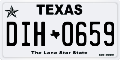 TX license plate DIH0659