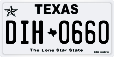 TX license plate DIH0660