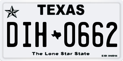 TX license plate DIH0662