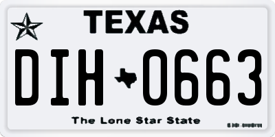 TX license plate DIH0663