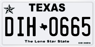 TX license plate DIH0665