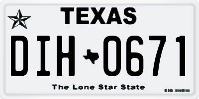 TX license plate DIH0671