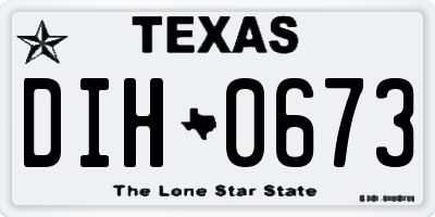 TX license plate DIH0673
