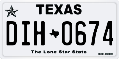 TX license plate DIH0674