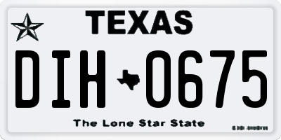 TX license plate DIH0675