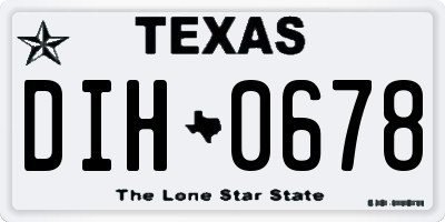 TX license plate DIH0678