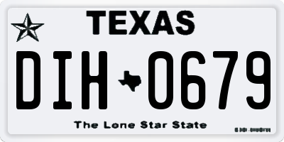 TX license plate DIH0679