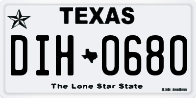 TX license plate DIH0680