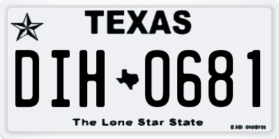 TX license plate DIH0681