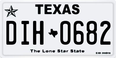 TX license plate DIH0682