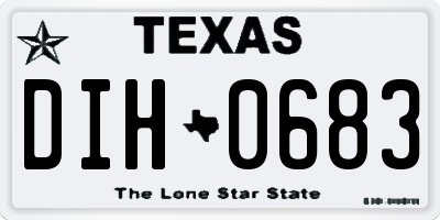 TX license plate DIH0683