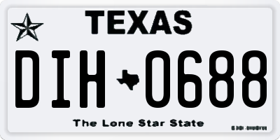 TX license plate DIH0688