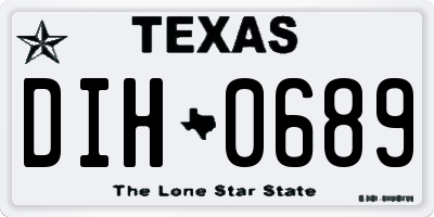 TX license plate DIH0689