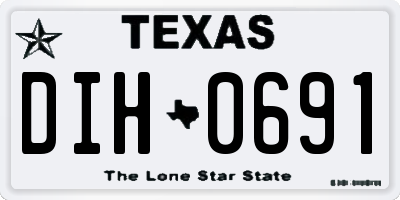 TX license plate DIH0691