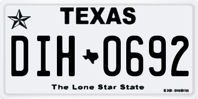TX license plate DIH0692