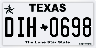 TX license plate DIH0698