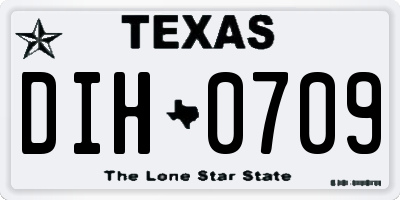 TX license plate DIH0709