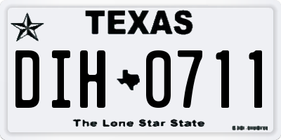 TX license plate DIH0711