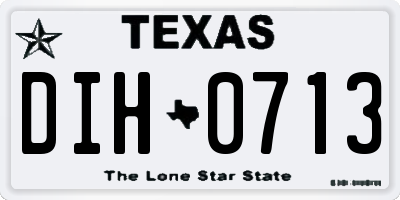 TX license plate DIH0713