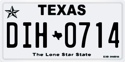 TX license plate DIH0714