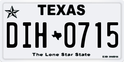 TX license plate DIH0715
