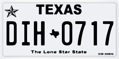 TX license plate DIH0717