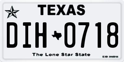 TX license plate DIH0718