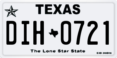 TX license plate DIH0721