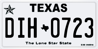 TX license plate DIH0723