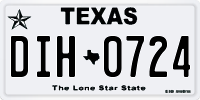 TX license plate DIH0724