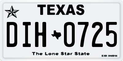 TX license plate DIH0725