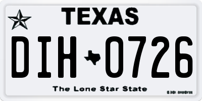 TX license plate DIH0726