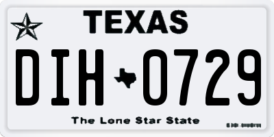 TX license plate DIH0729