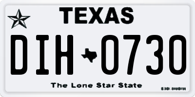 TX license plate DIH0730