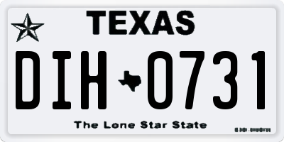TX license plate DIH0731
