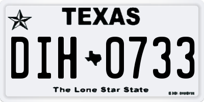 TX license plate DIH0733