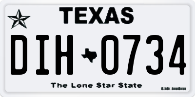 TX license plate DIH0734