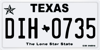 TX license plate DIH0735